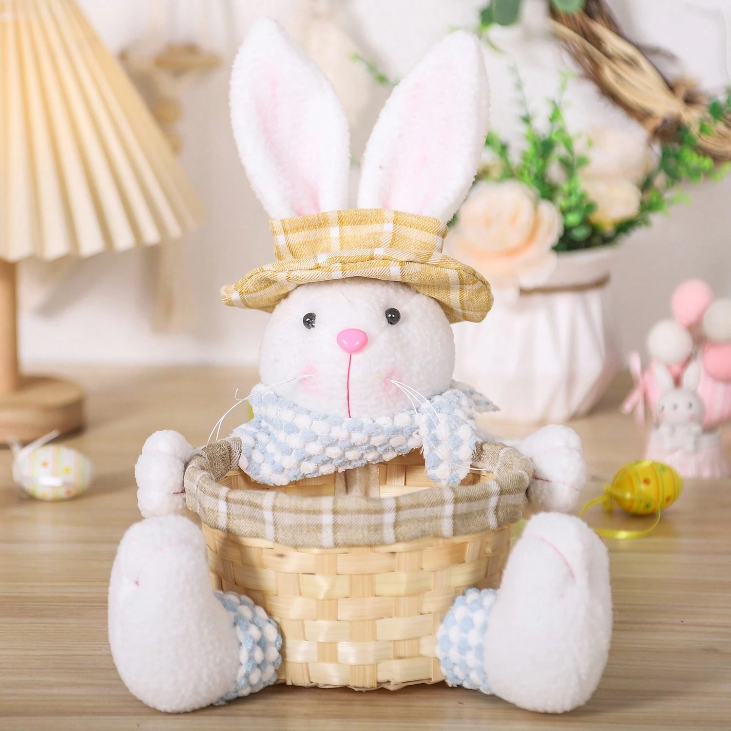 Easter Bunny Plush Toy Candy Basket
