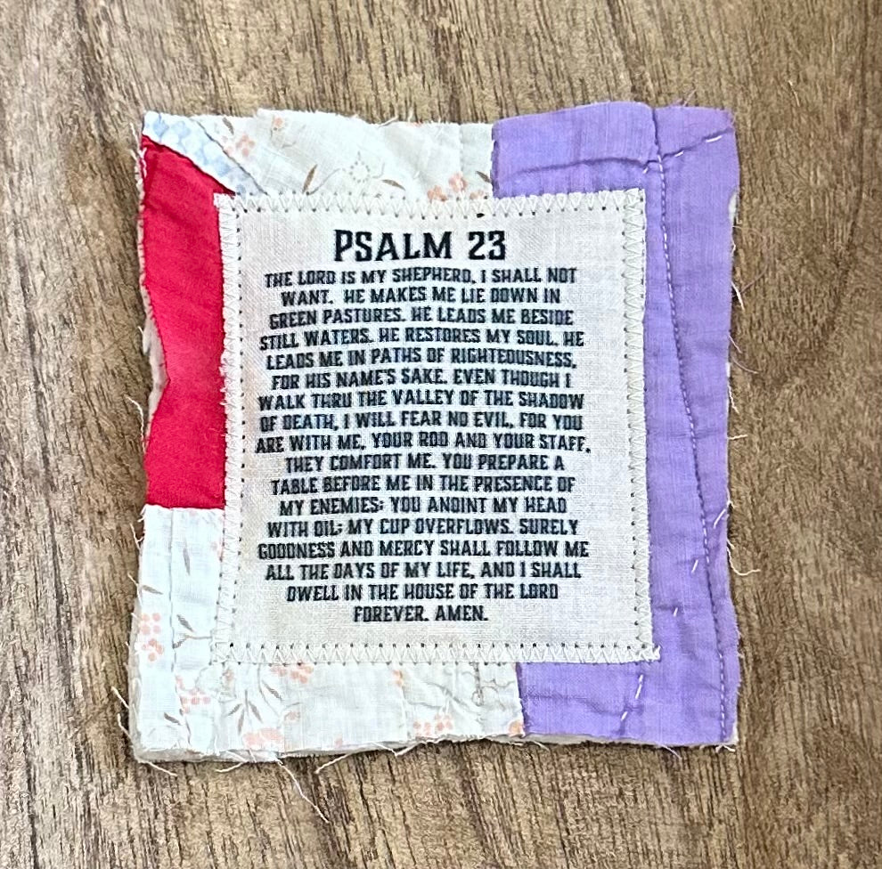 Prayer Quilt with cross inside