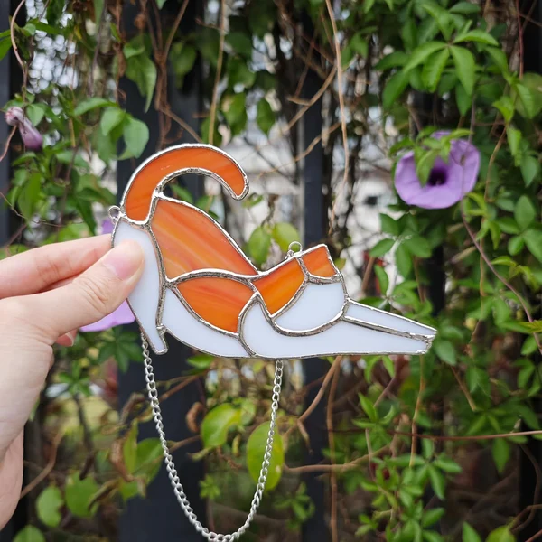 🐱Handcrafted Stained Glass Cat SunCatcher🌈