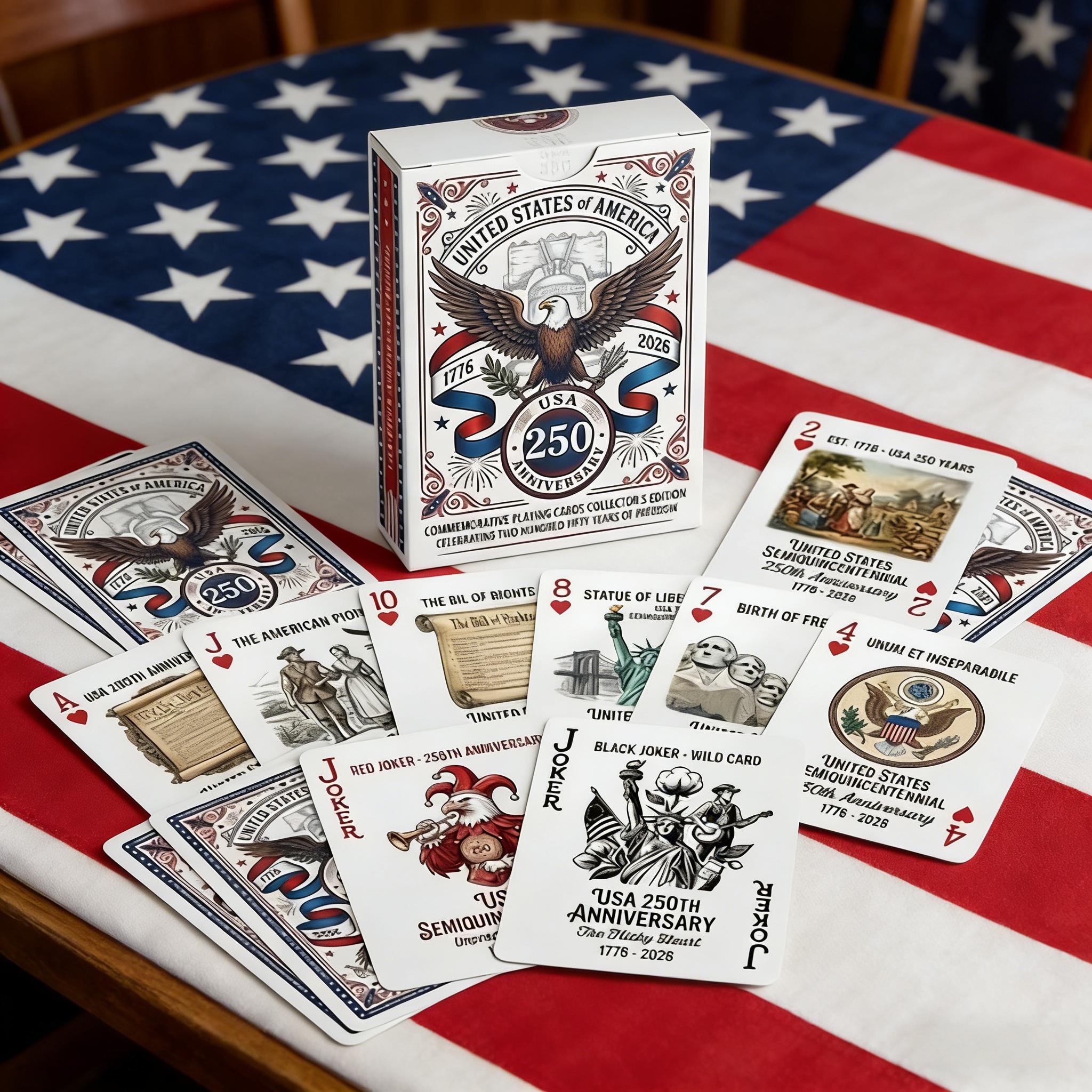🦅🃏USA 250th Anniversary Commemorative Playing Cards