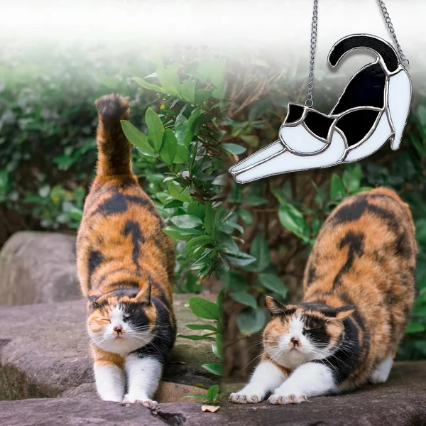 🐱Handcrafted Stained Glass Cat SunCatcher🌈
