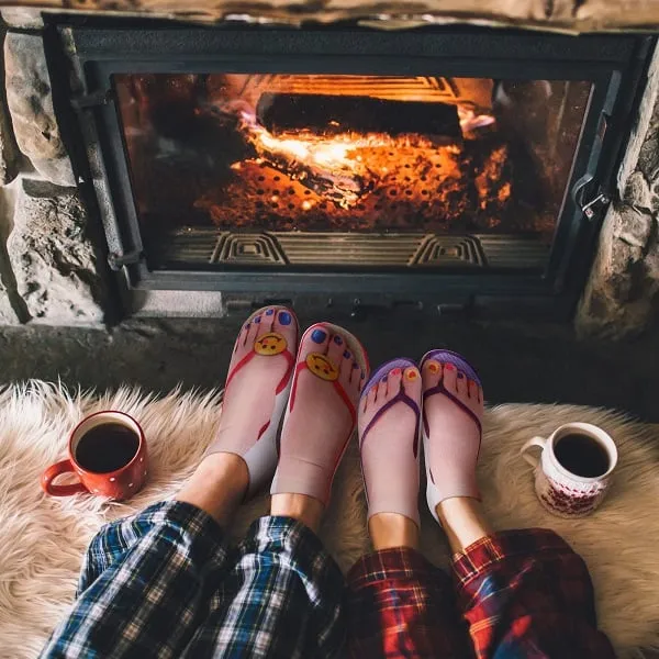 Women Manicure Print Flip Flop Socks