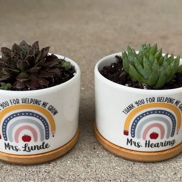 Personalized Teacher Flower Pot - Teacher Appreciation Gift
