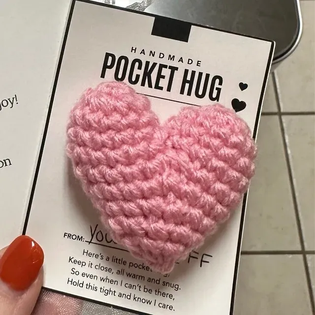 🎁Chritmas Gift-❤️Handmade Crocheted Heart Pocket Hug
