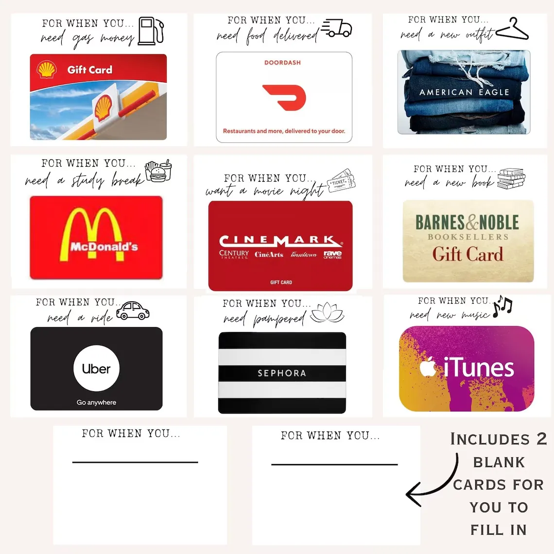 🎁College Gift Card Care Package