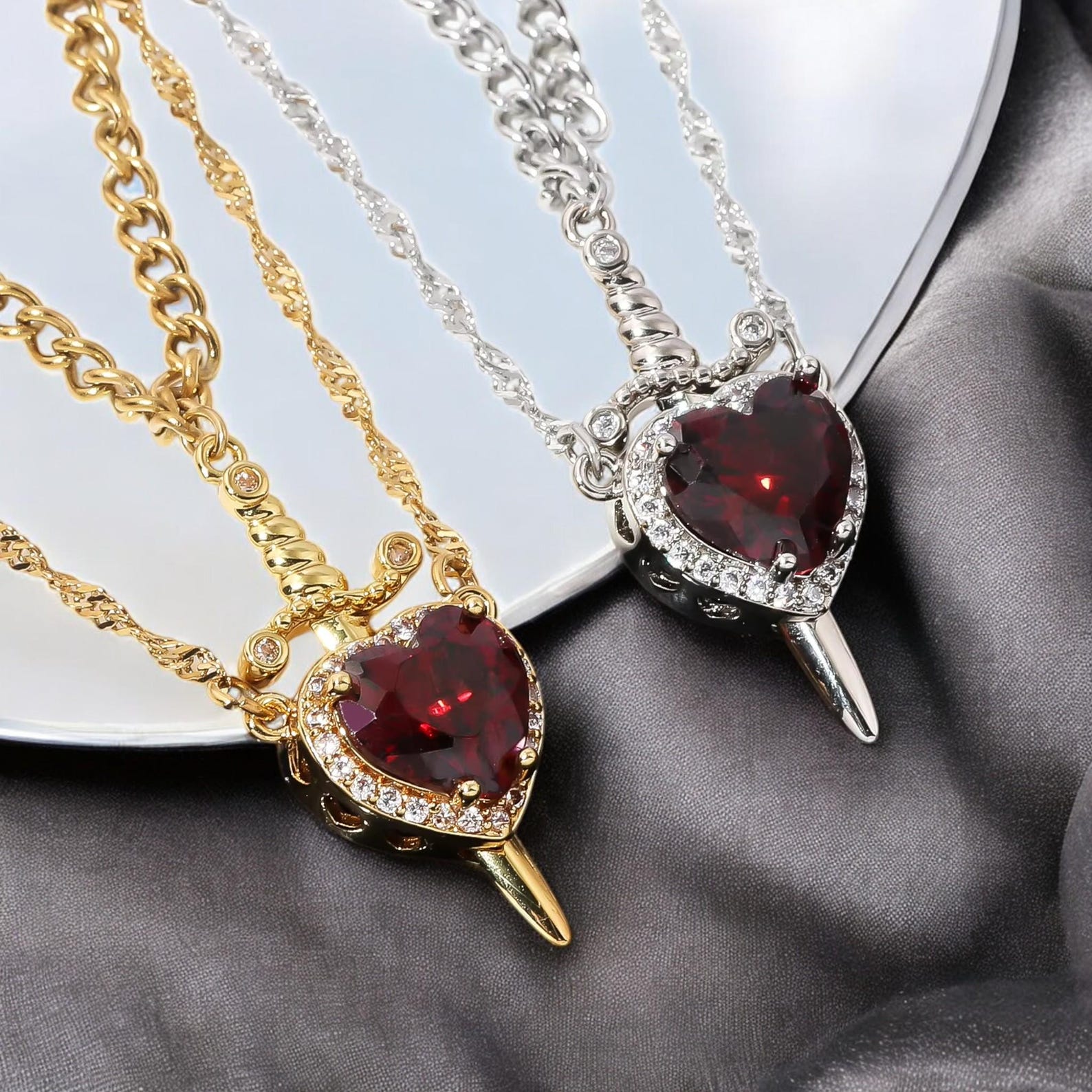 💖🗡️Heart & Sword Necklace