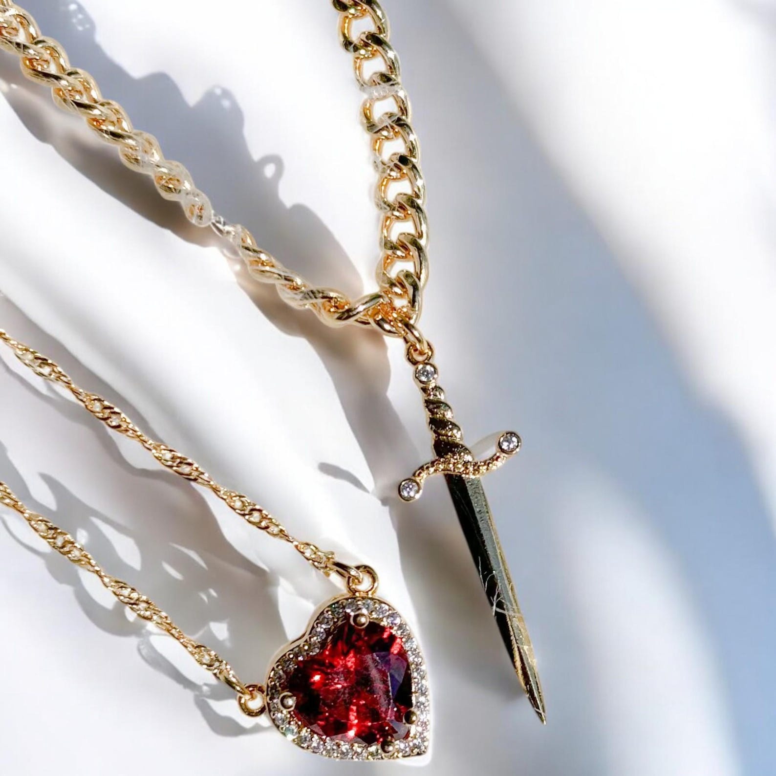 💖🗡️Heart & Sword Necklace