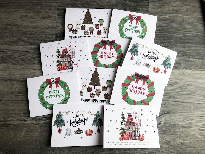 Spooky Christmas Cards 10 pack