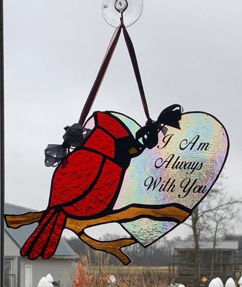 Butterfly Stained Glass Memorial heart