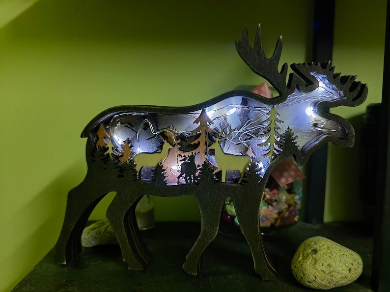 🐻3D Natural Animal Decoration with light