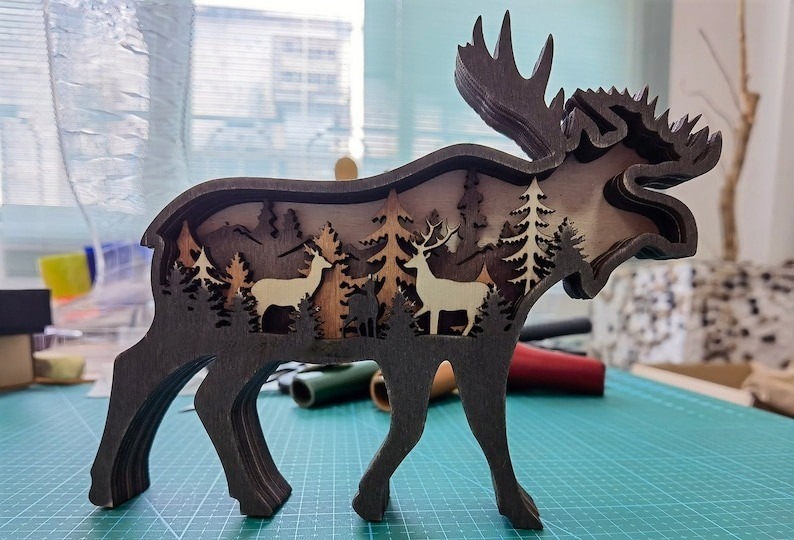 🐻3D Natural Animal Decoration with light