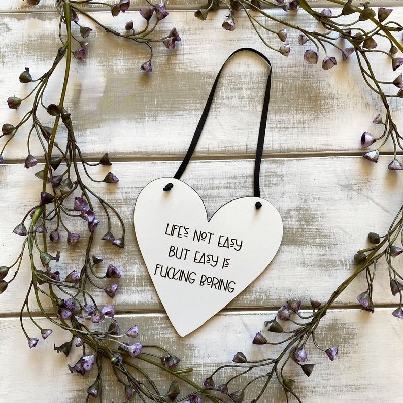 Adult Humour Wooden Hanging Heart Sign