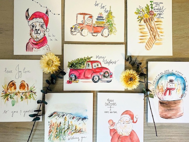 Christmas Watercolor Art Cards