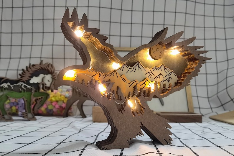 🐻3D Natural Animal Decoration with light