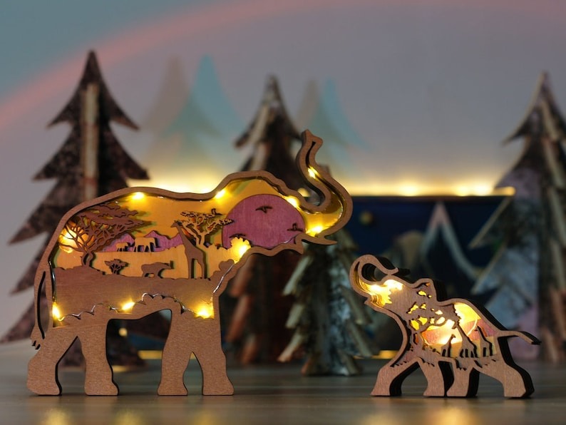 🐻3D Natural Animal Decoration with light