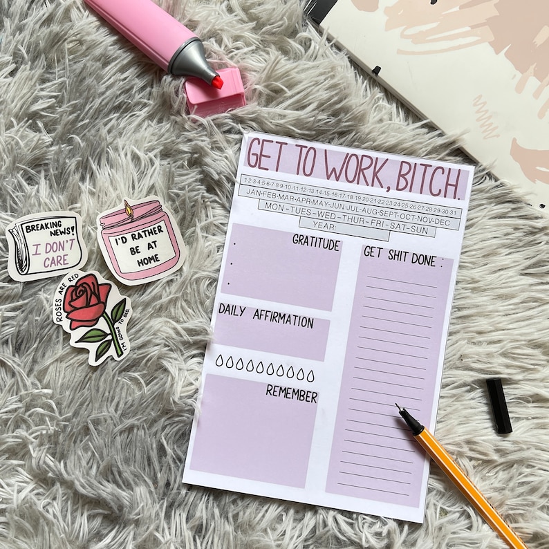 Get To Work Bitch Stationery Set // Stationery Gift Set image 4