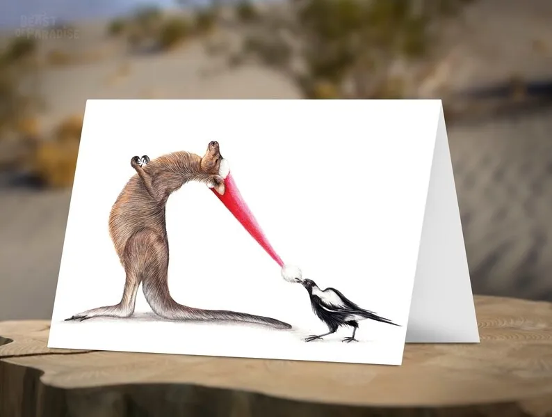 🦌Funny Wildlife Art Christmas Cards