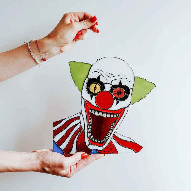 🤡Stained Glass Clown Decor