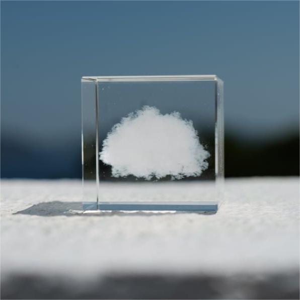 3D Cube Engraved Crystal Craft Ornaments