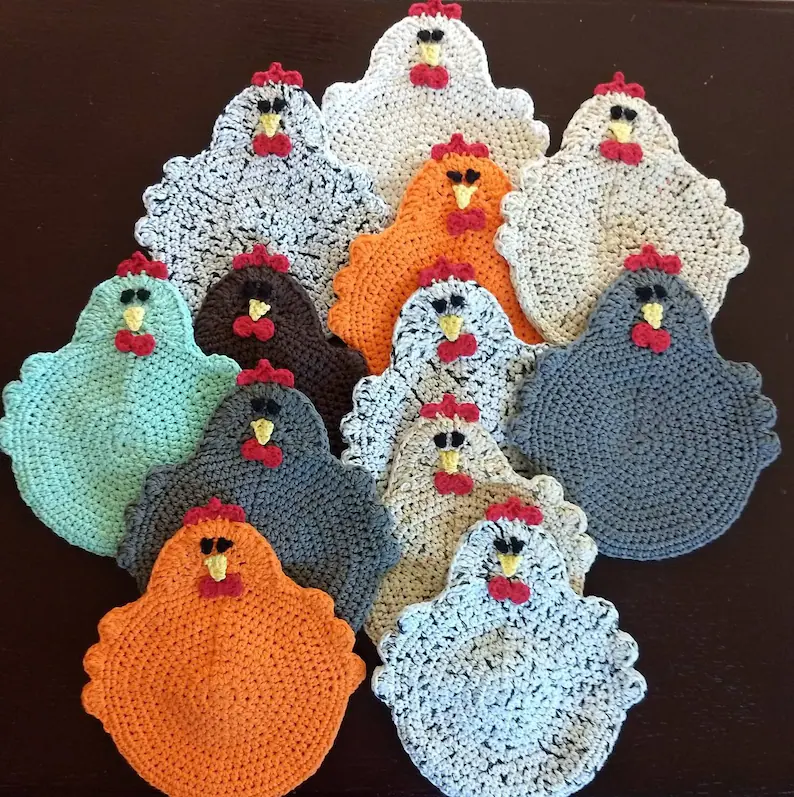 🐓Double Thick Crochet Chicken Potholder