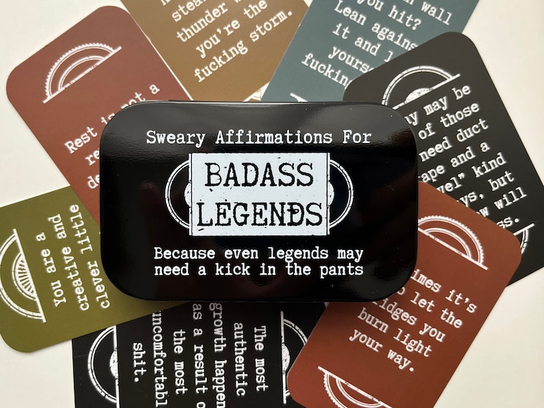 40 张迷你脏话肯定卡，适用于 Badass Legends 黑色图像 1