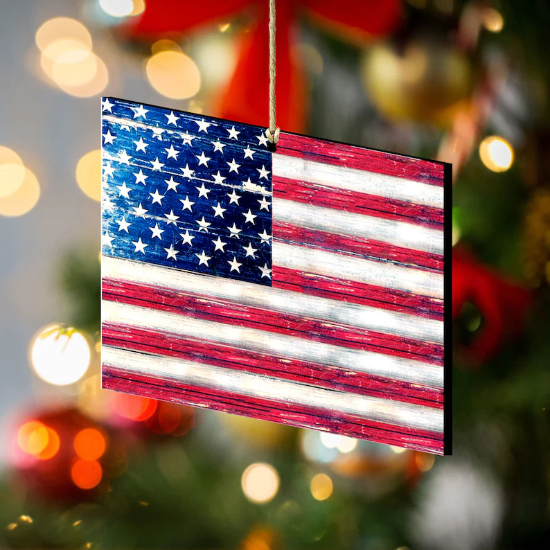 Patriotic Wooden Ornament
