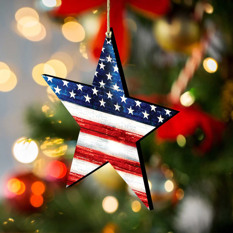 Patriotic Wooden Ornament