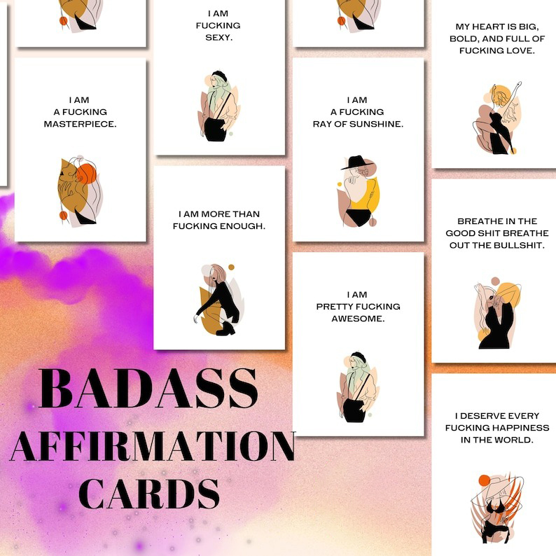 Printable Sweary Affirmation Cards