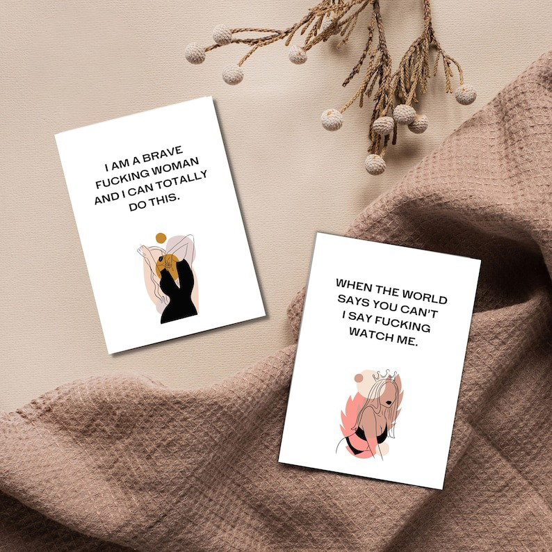 Printable Sweary Affirmation Cards