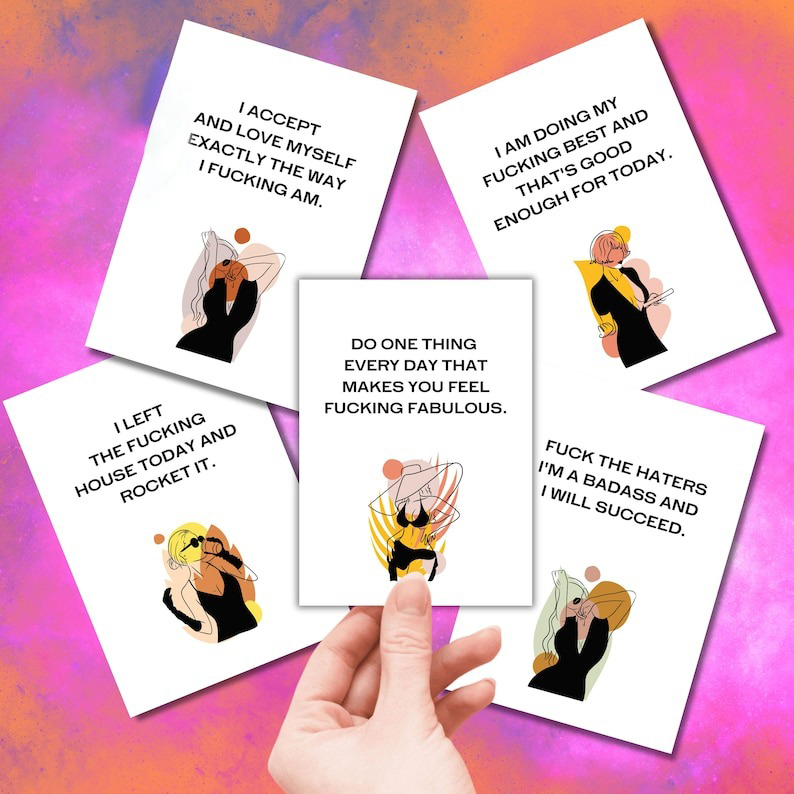 Printable Sweary Affirmation Cards