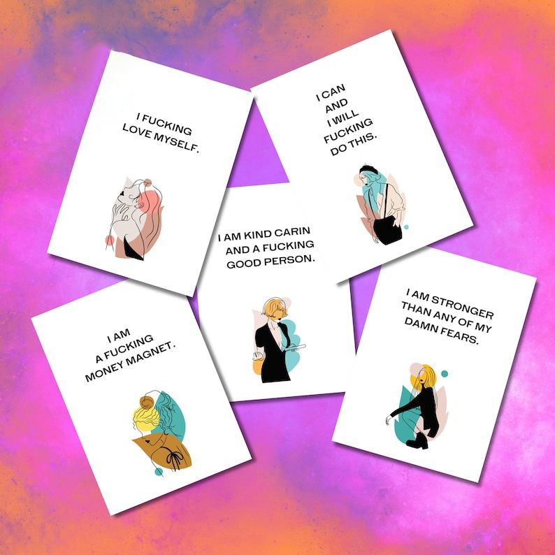 Printable Sweary Affirmation Cards