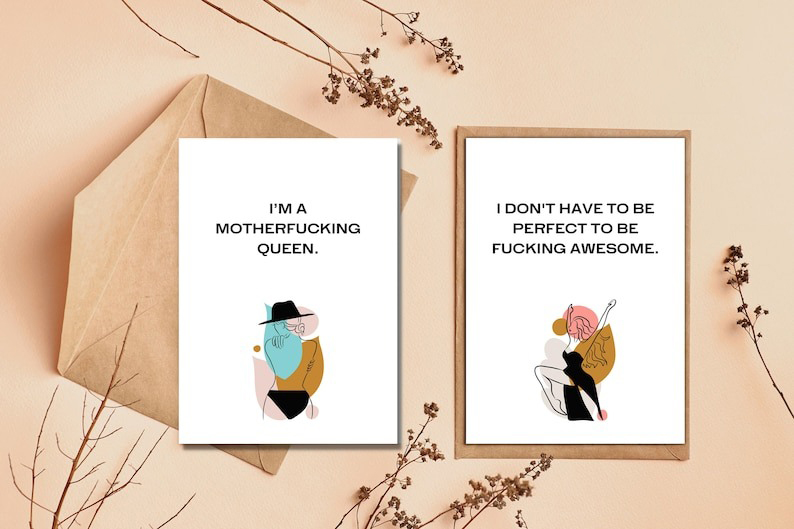 Printable Sweary Affirmation Cards