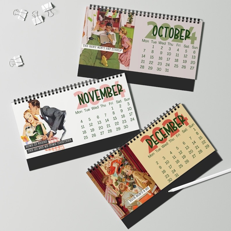 Funny Sassy Vintage Shitty Housewife Calendar