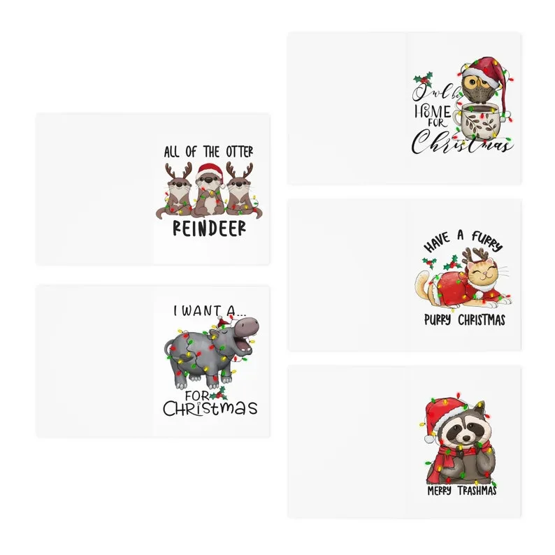 🎅Animal Christmas Cards ( 5 pcs )