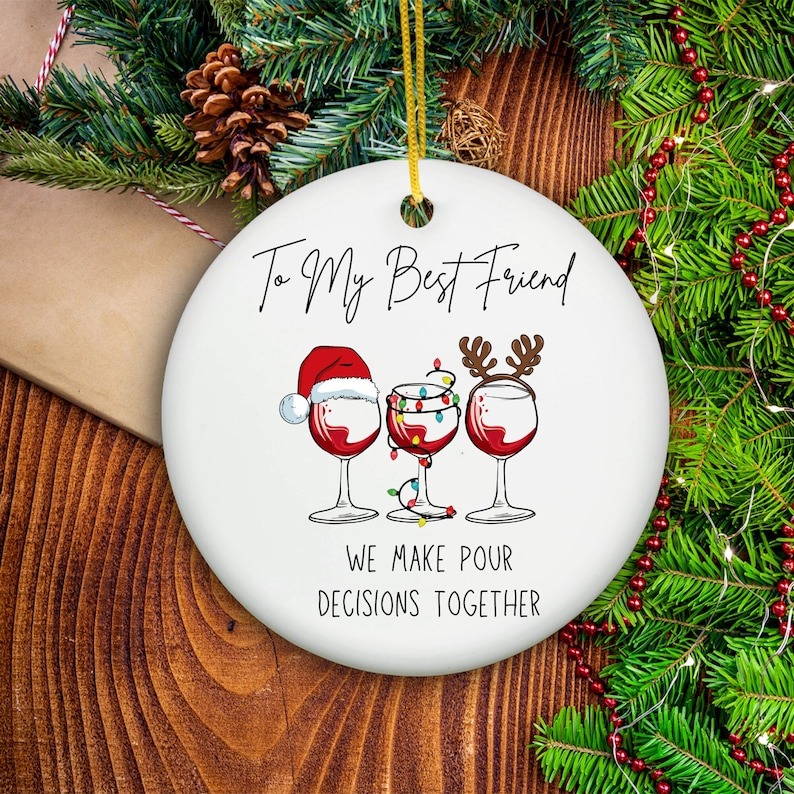 🍷Besties Wine Ornament
