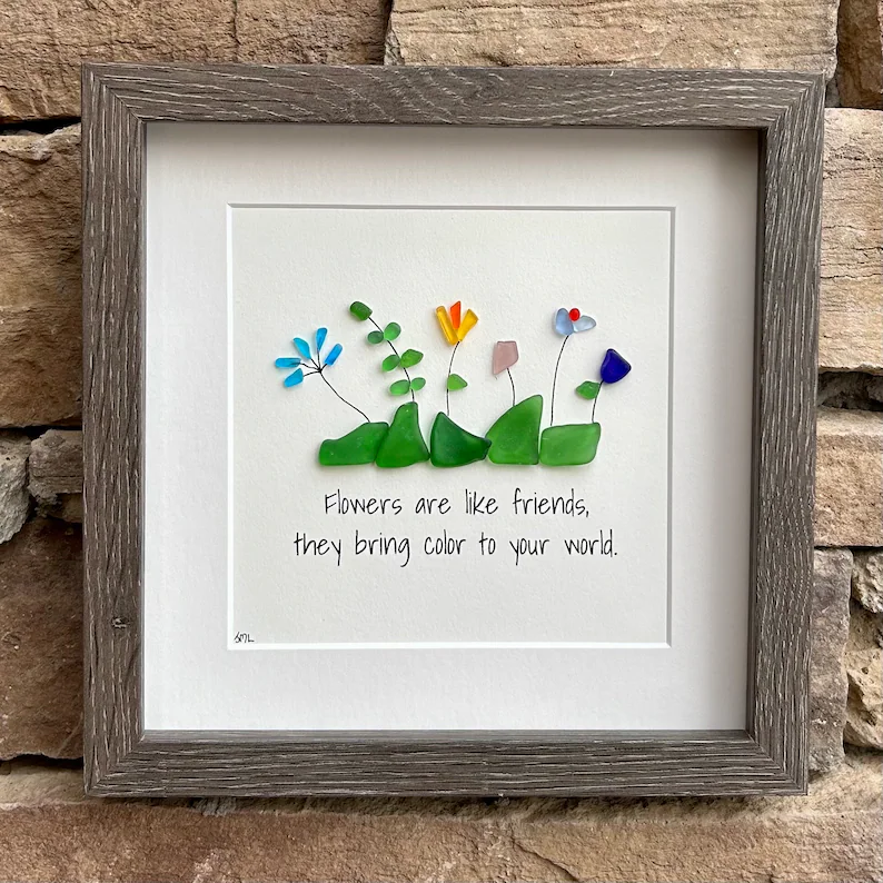 Sea Glass Friendship Gift - 🌼Friends are Like Flowers