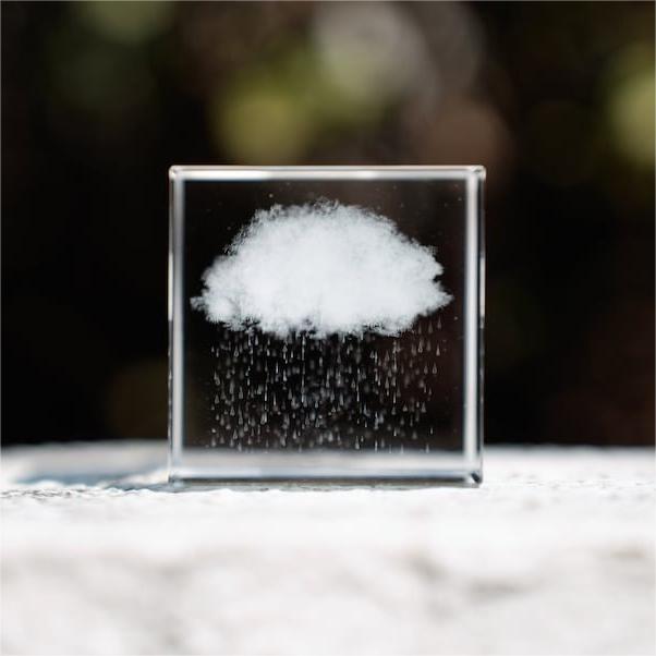 3D Cube Engraved Crystal Craft Ornaments