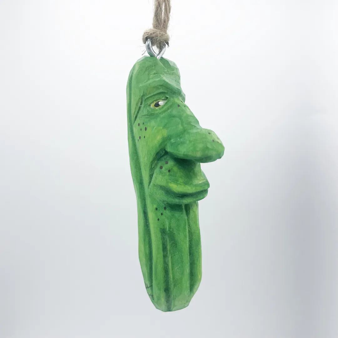 🥒Handmade Wooden Pickle Christmas tree ornament