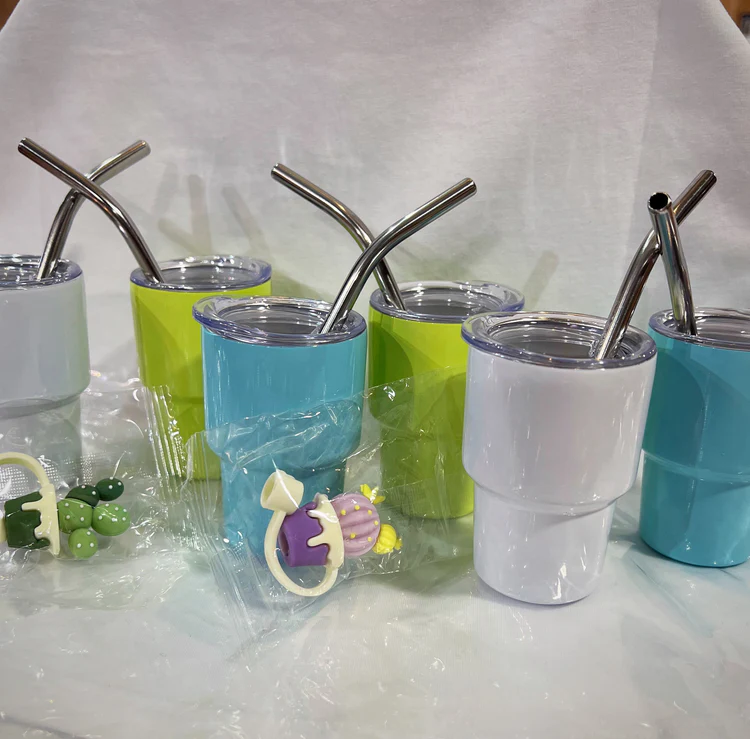 Mini Stainless Steel Tumbler with Straw