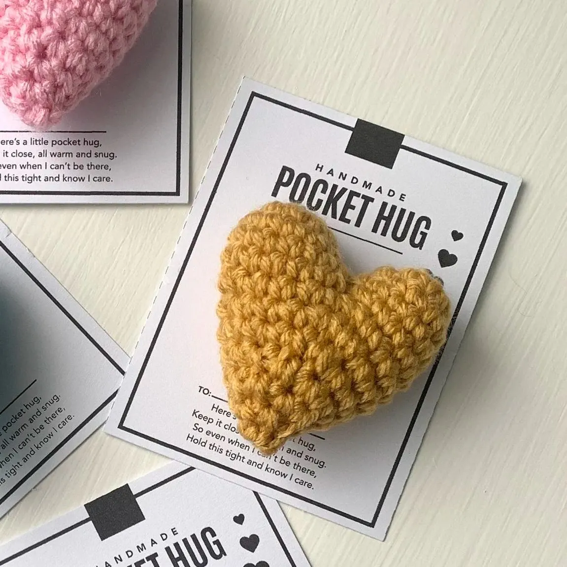 🎁Chritmas Gift-❤️Handmade Crocheted Heart Pocket Hug