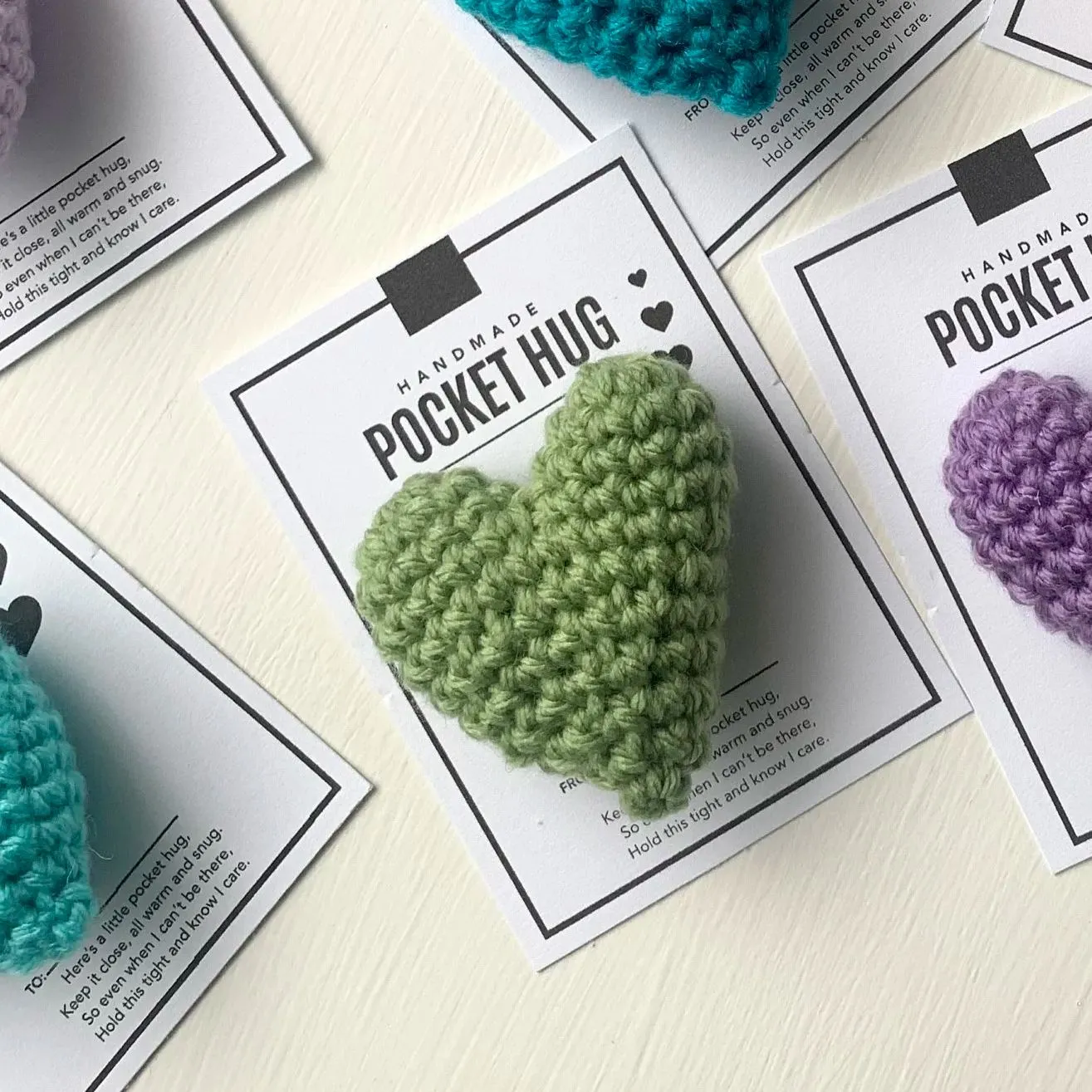 🎁Chritmas Gift-❤️Handmade Crocheted Heart Pocket Hug