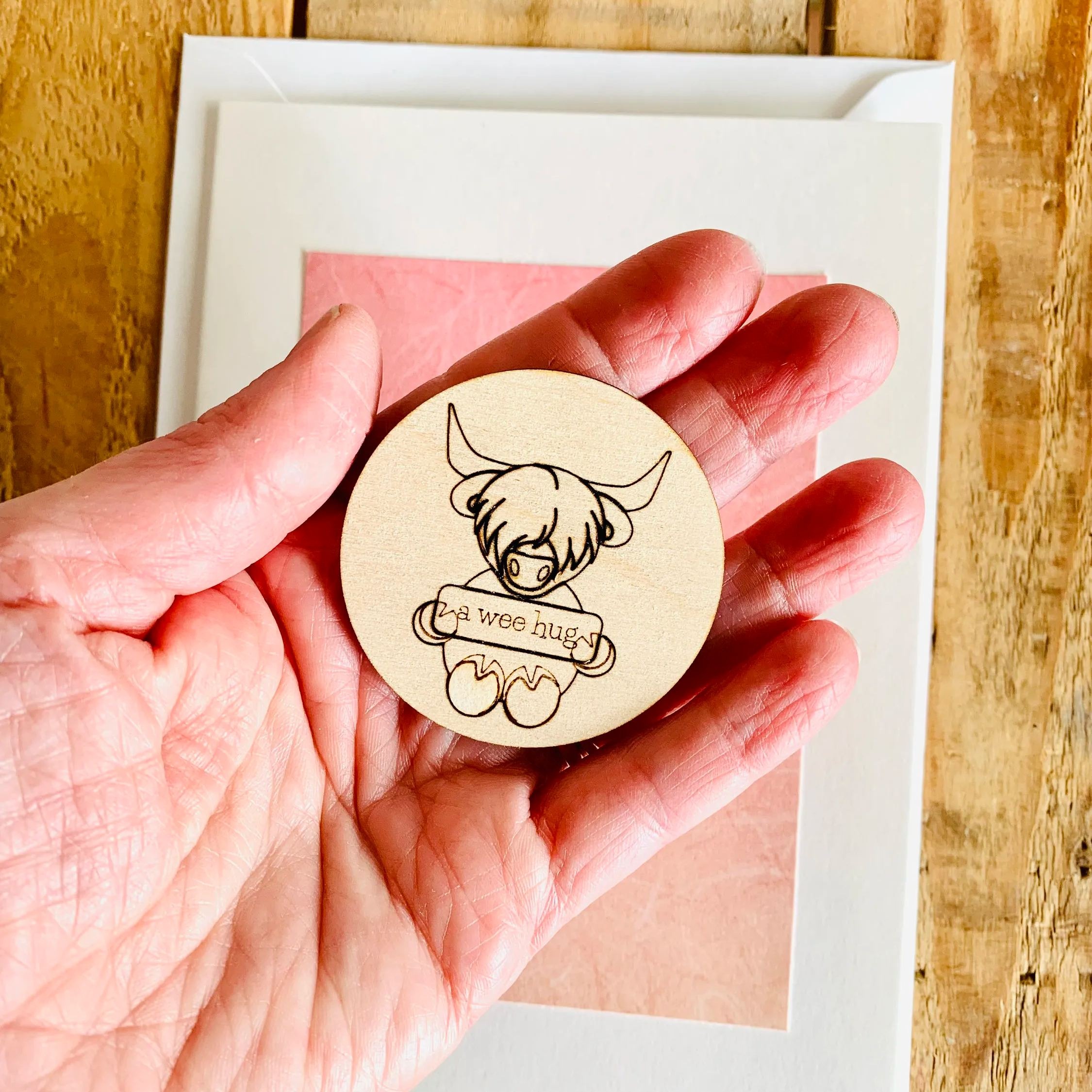 Wooden Pocket Hug Token