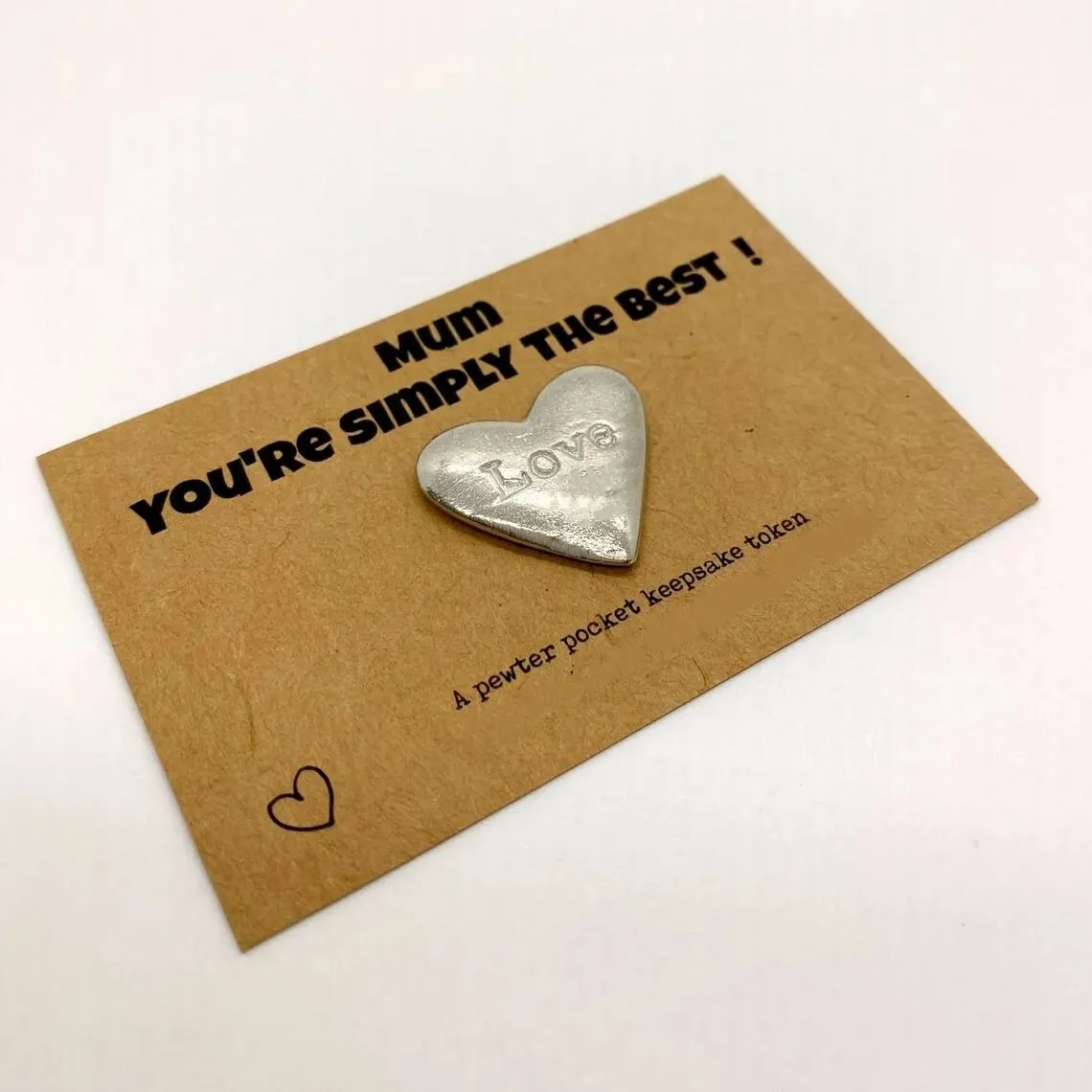 Pewter heart pocket keepsake token