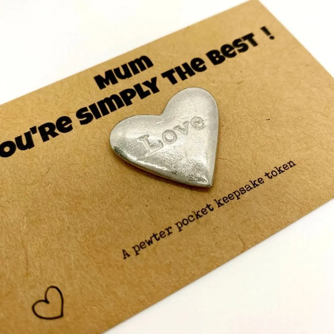 Pewter heart pocket keepsake token