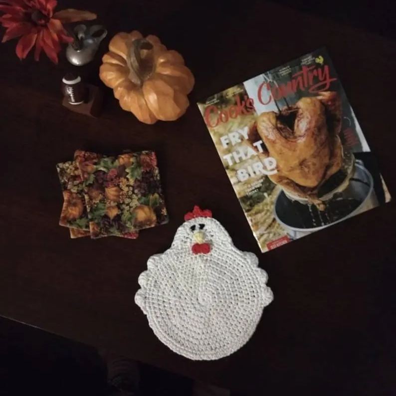 🐓Double Thick Crochet Chicken Potholder