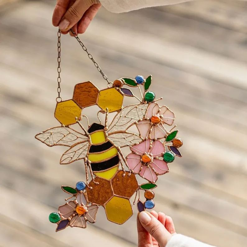 Mothers Day Gift - 🐝Suncatcher Honeycomb Stain Glass