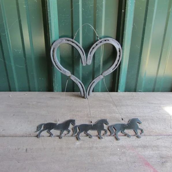 Horseshoe Heart Horse Wind Chime