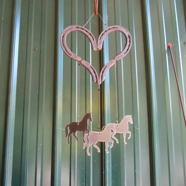 Horseshoe Heart Horse Wind Chime