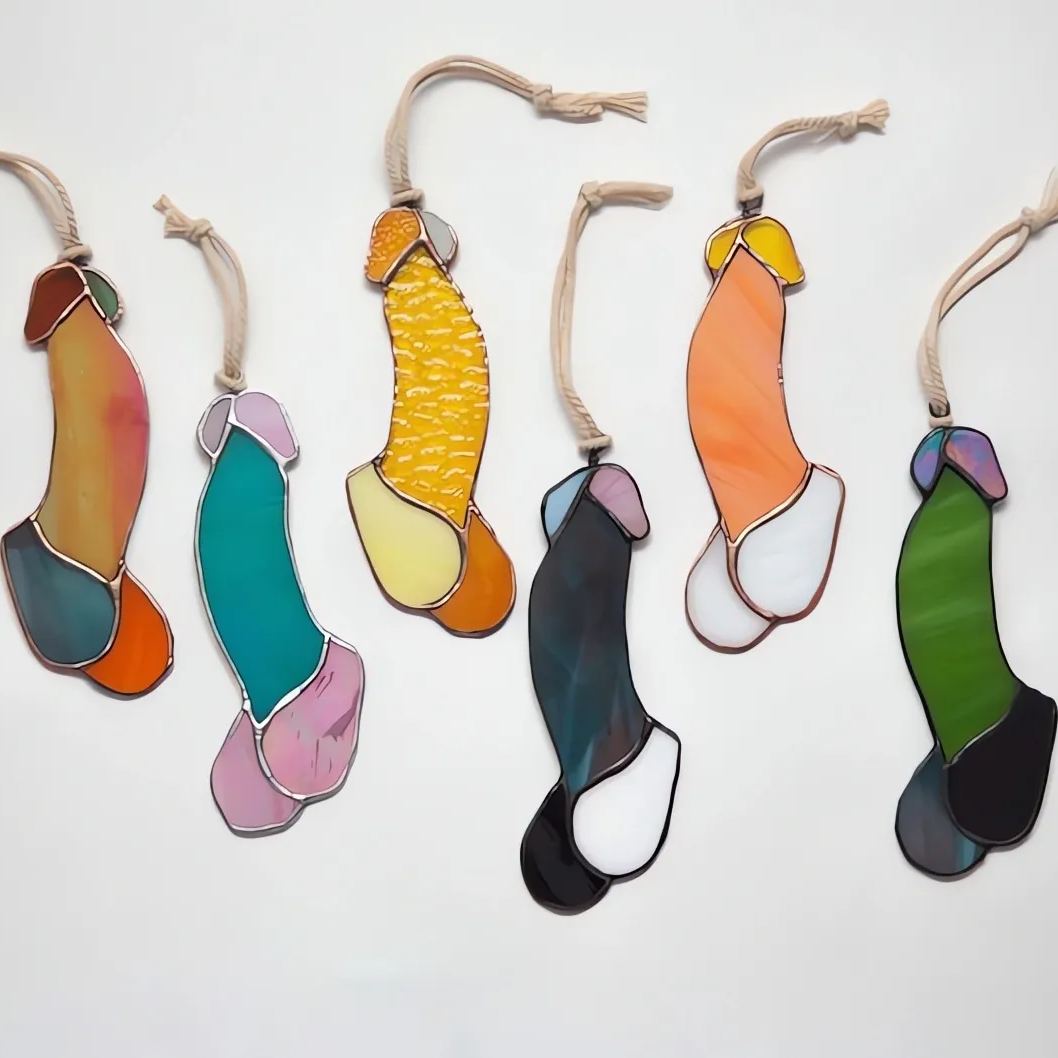 🤪Funny Stained Glass Penis Suncatcher