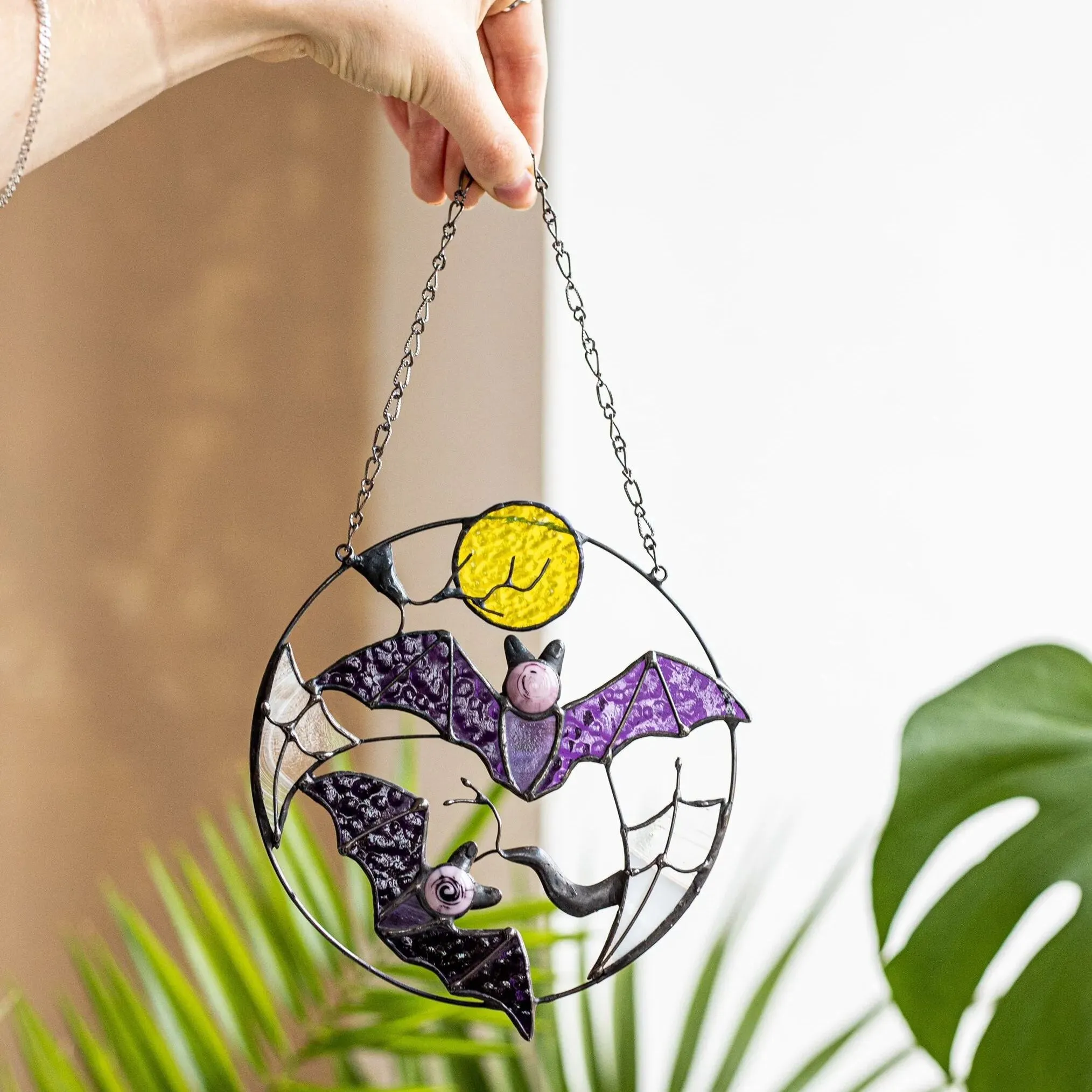 🦇Gothic Bat Moon Suncatcher